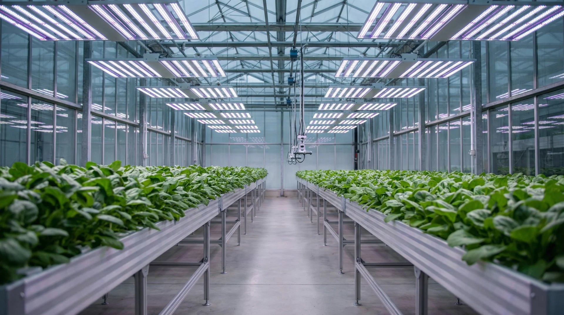 Serre professionnelle sous éclairage LED horticole F.O.G