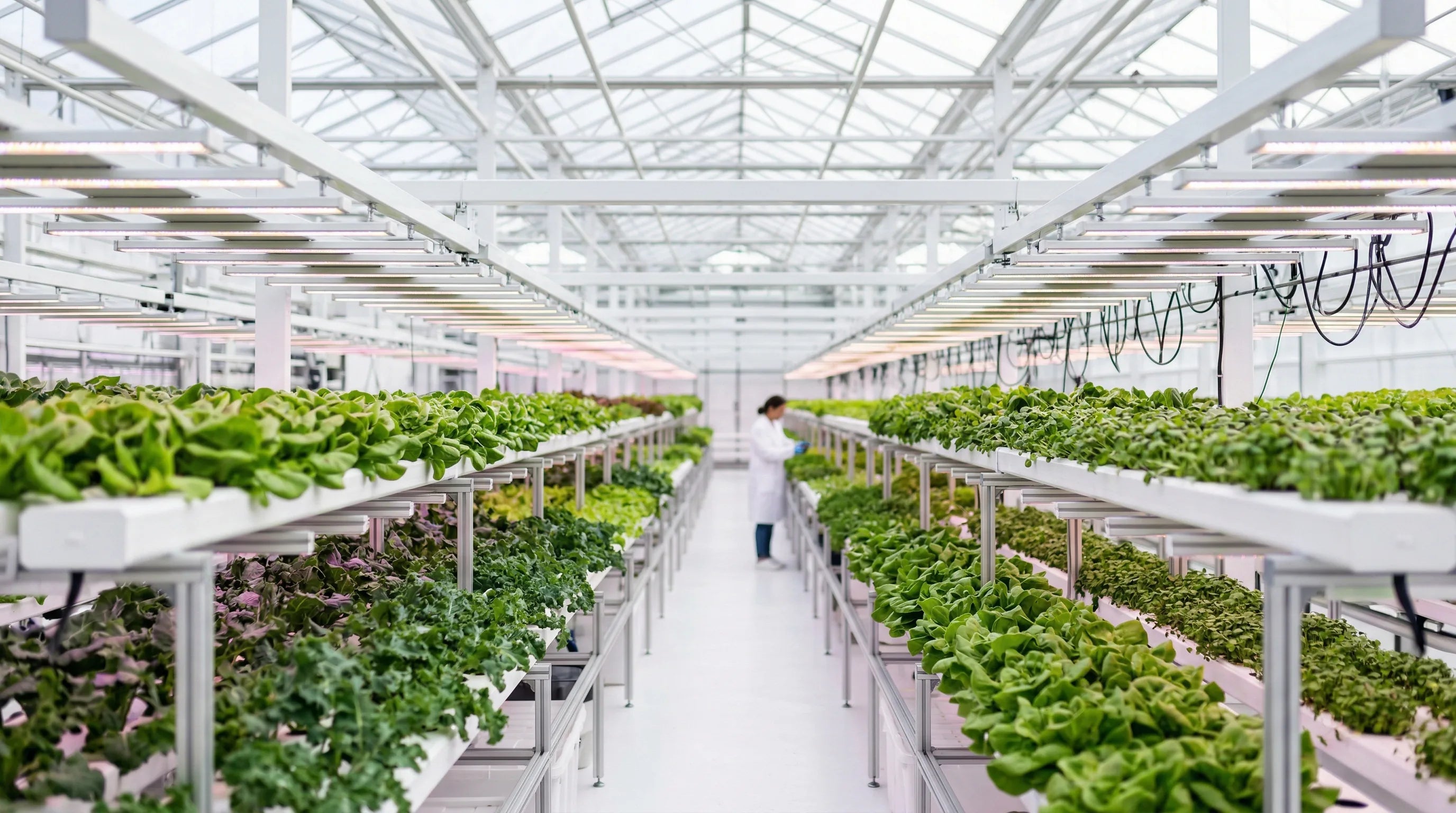 Serre professionnelle sous éclairage LED